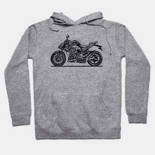 Z1000R Motorcycle Sketch Art Hoodie